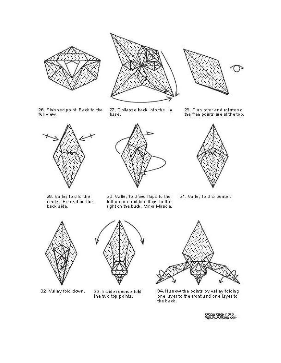 Модульное оригами Орхидея схема