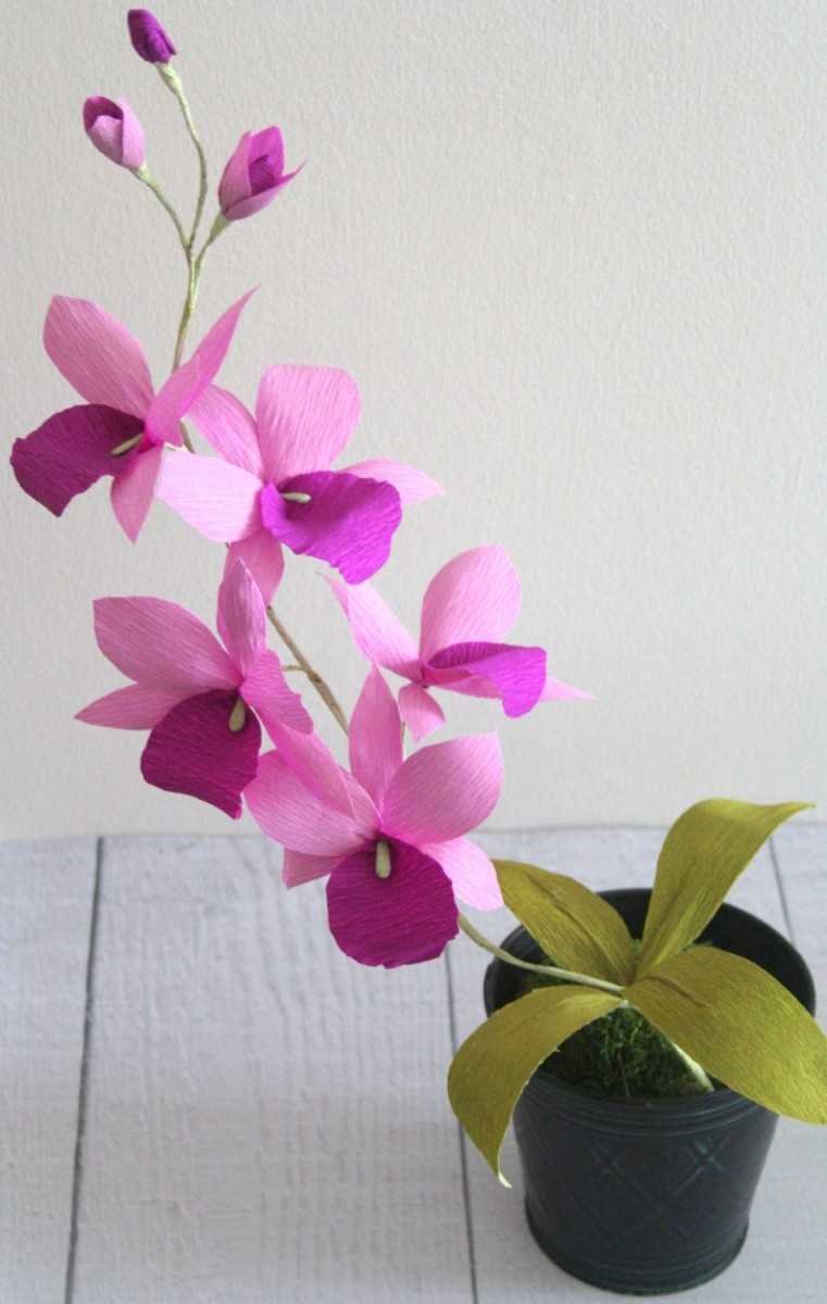 Орхидея из цветной бумаги