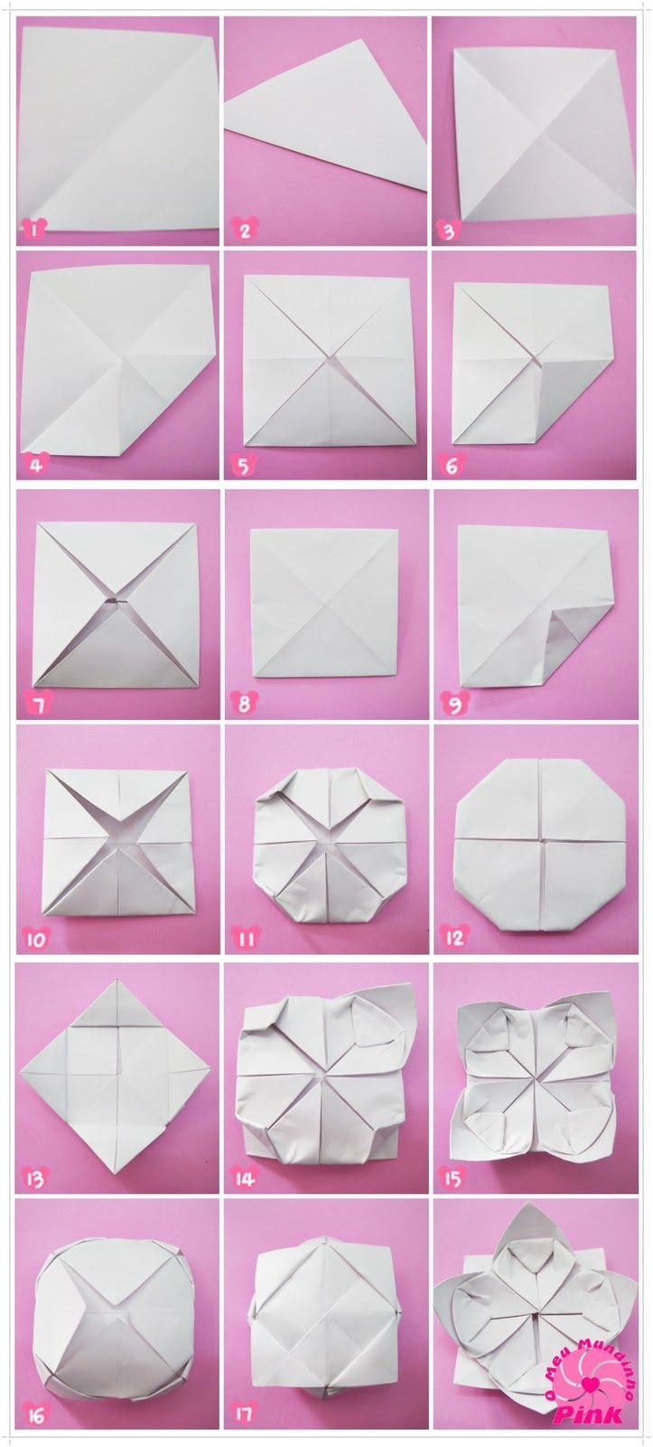 Оригами цветок лотоса схема пошагово