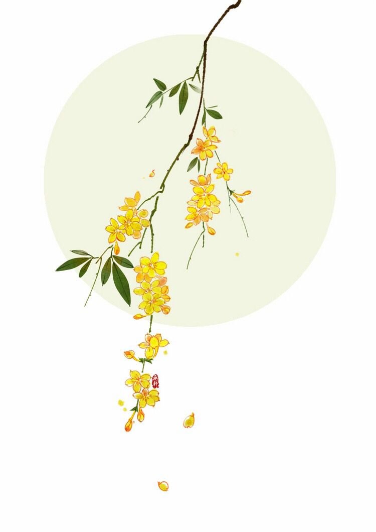 Ветка с желтыми цветами