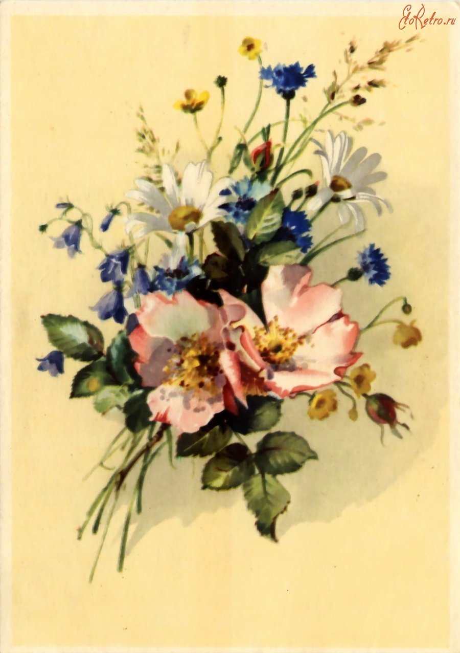 Ретро открытки цветы