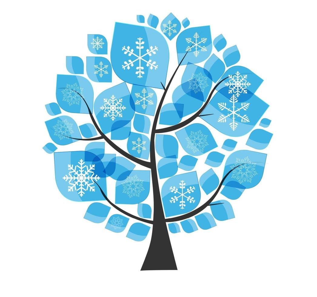 Векторные голубые зимние деревья