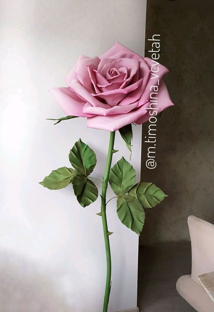 Большие розы из фоамирана для интерьера