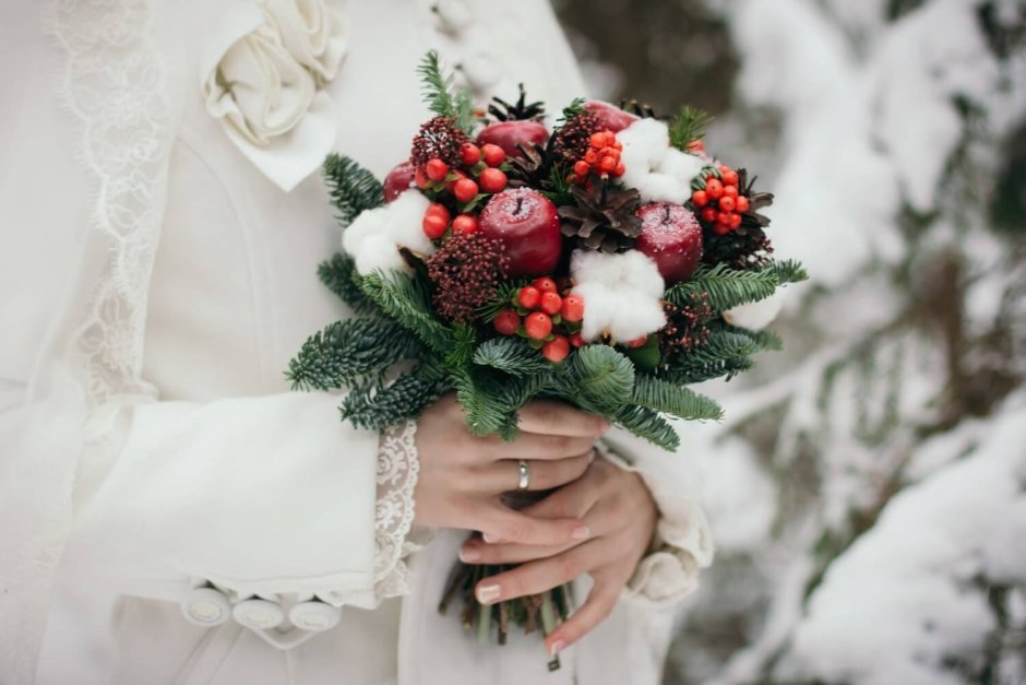 Ранункулюсы зимний букет невесты