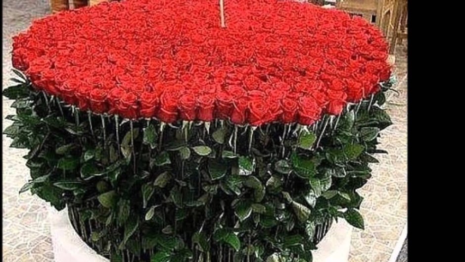 Самый огромный букет роз в мире