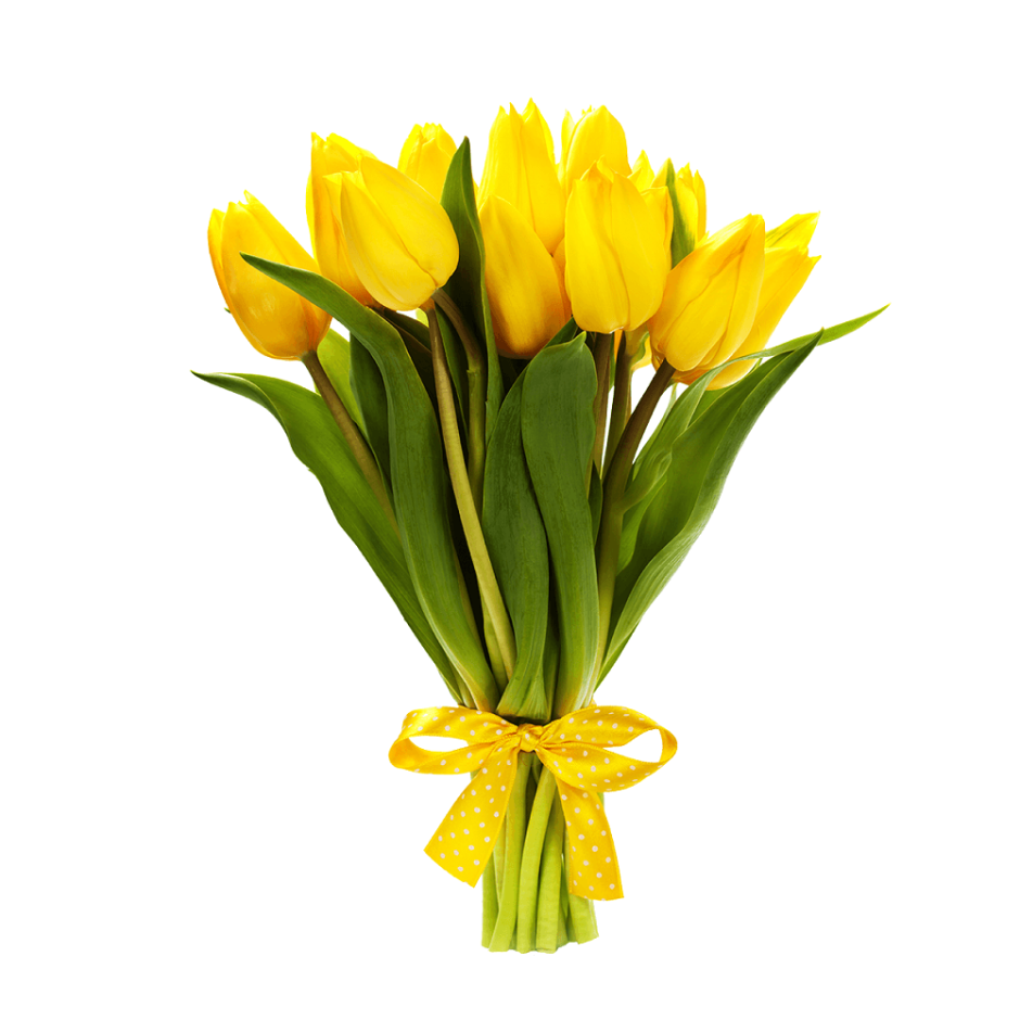 Желтые тюльпаны букет 9шт
