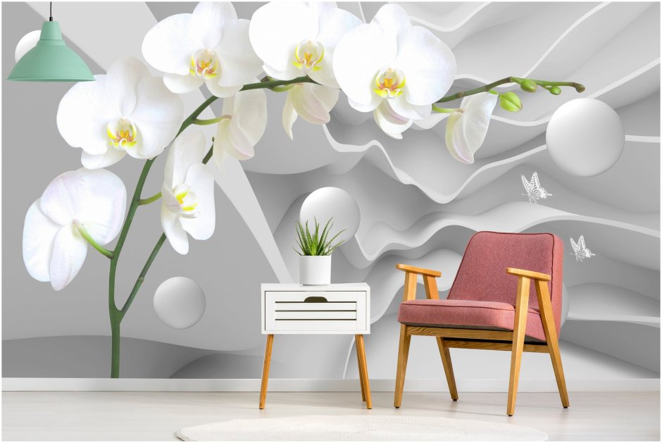 Фотообои 3д на стену орхидеи
