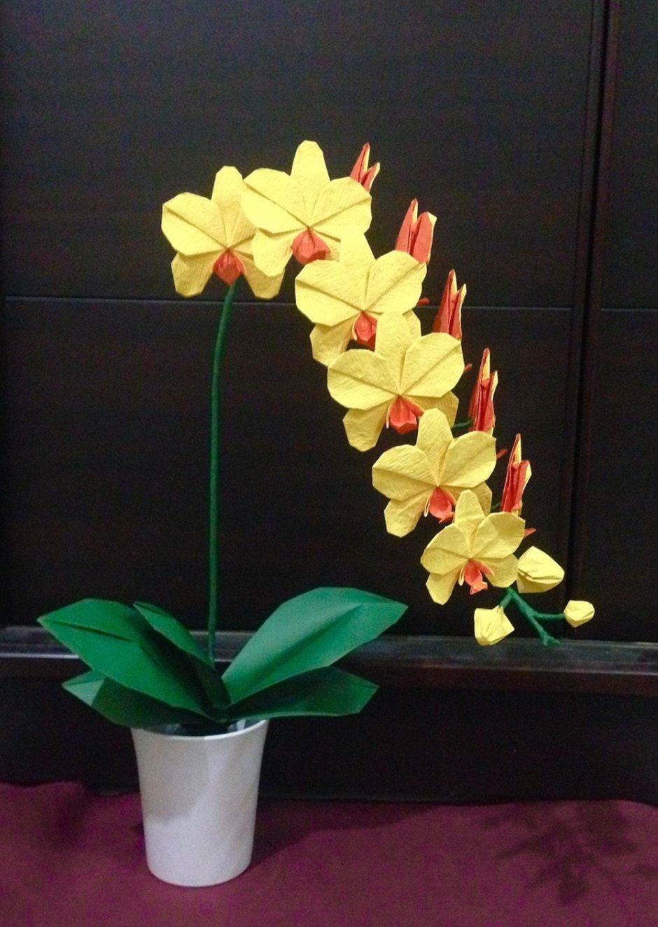 Оригами Орхидея из бумаги схема