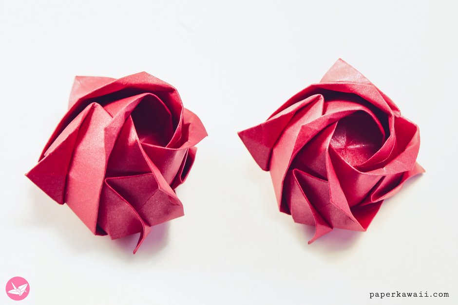 Оригами пионы из бумаги