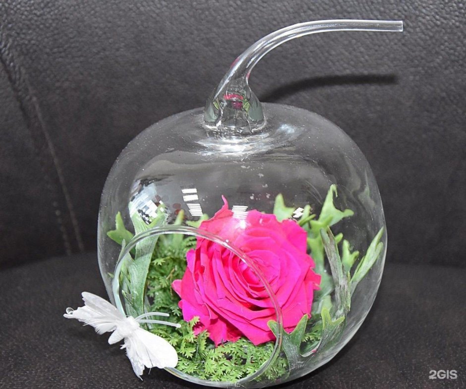 Стеклянный шар для цветов в глицерине