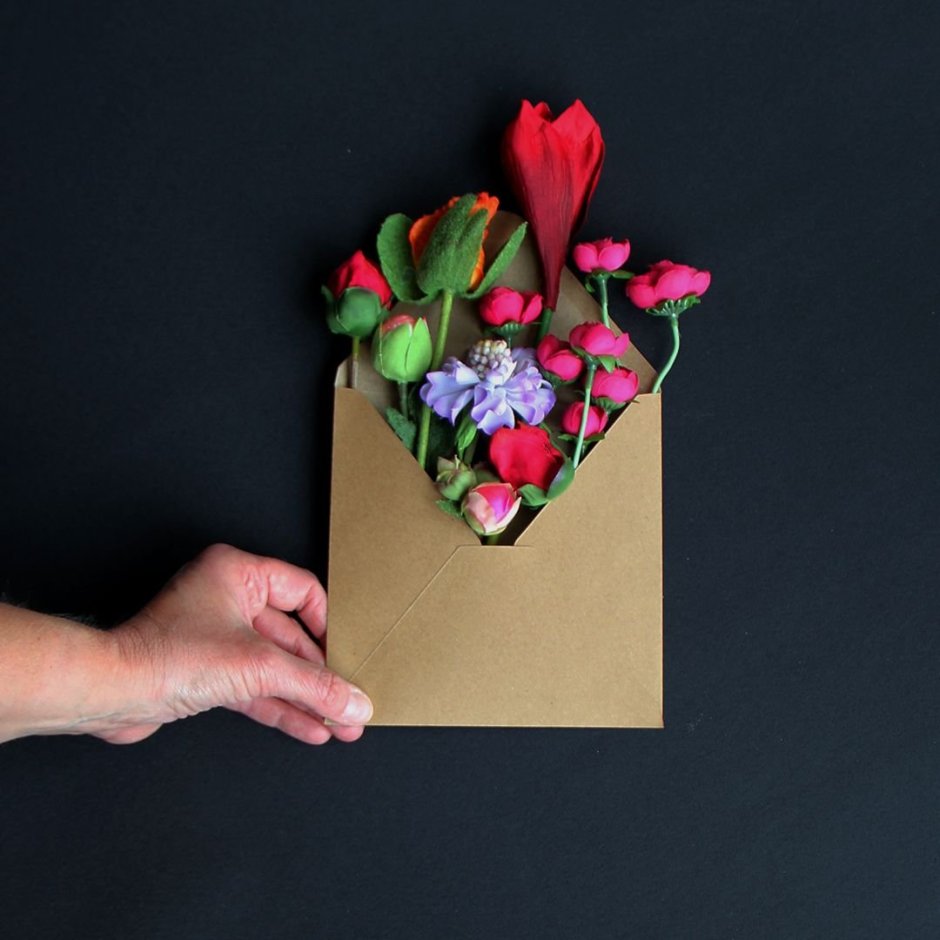 Конверт для цветка из бумаги