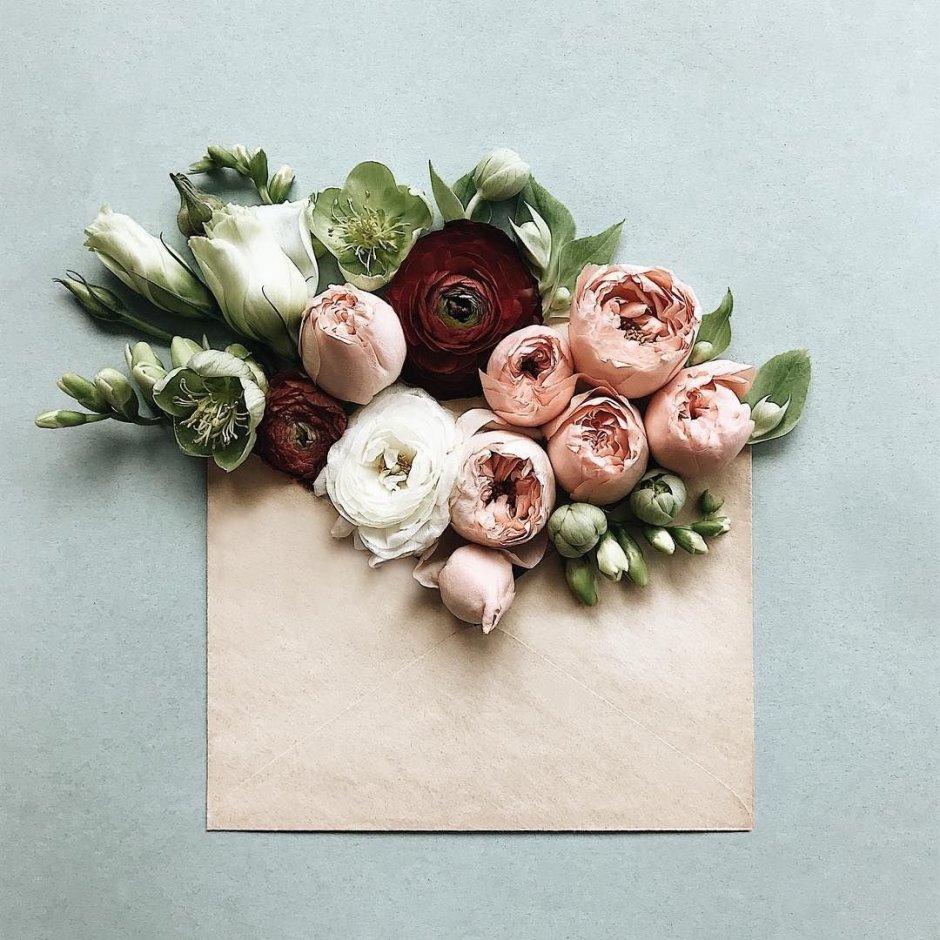Цветы в конверте