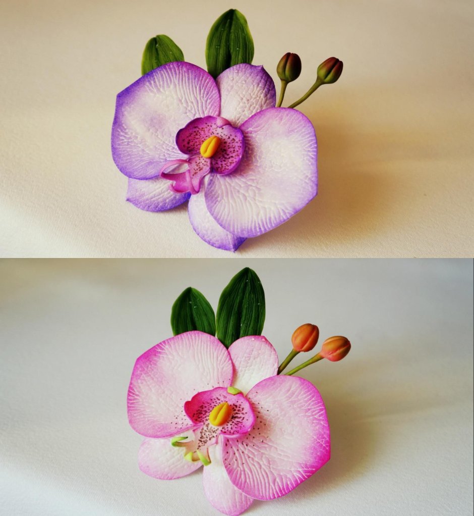 Орхидея из гофрированной бумаги