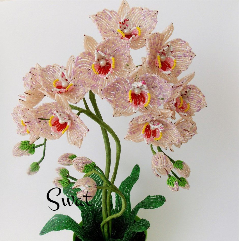 Орхидея Мильтония из бисера