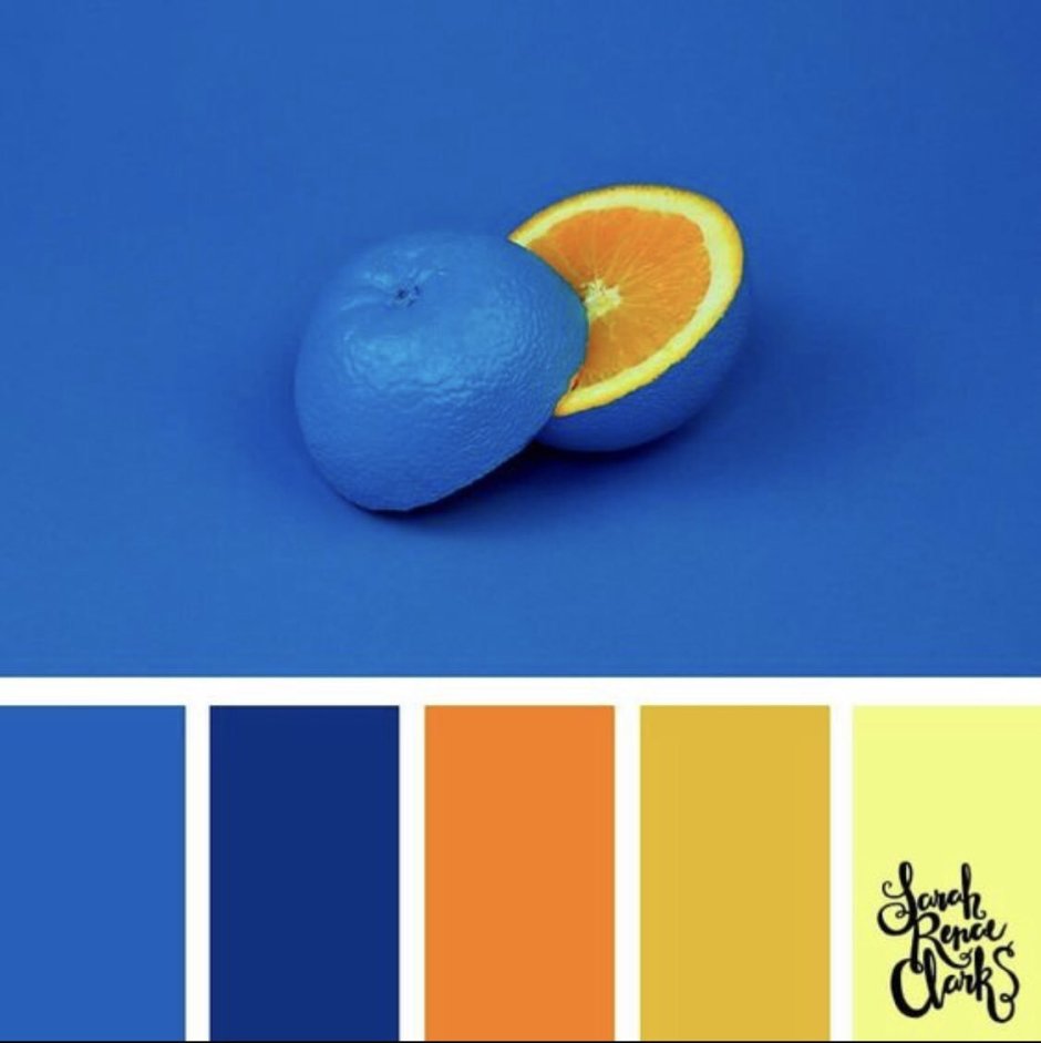 Картина в оранжево-голубых оттенках