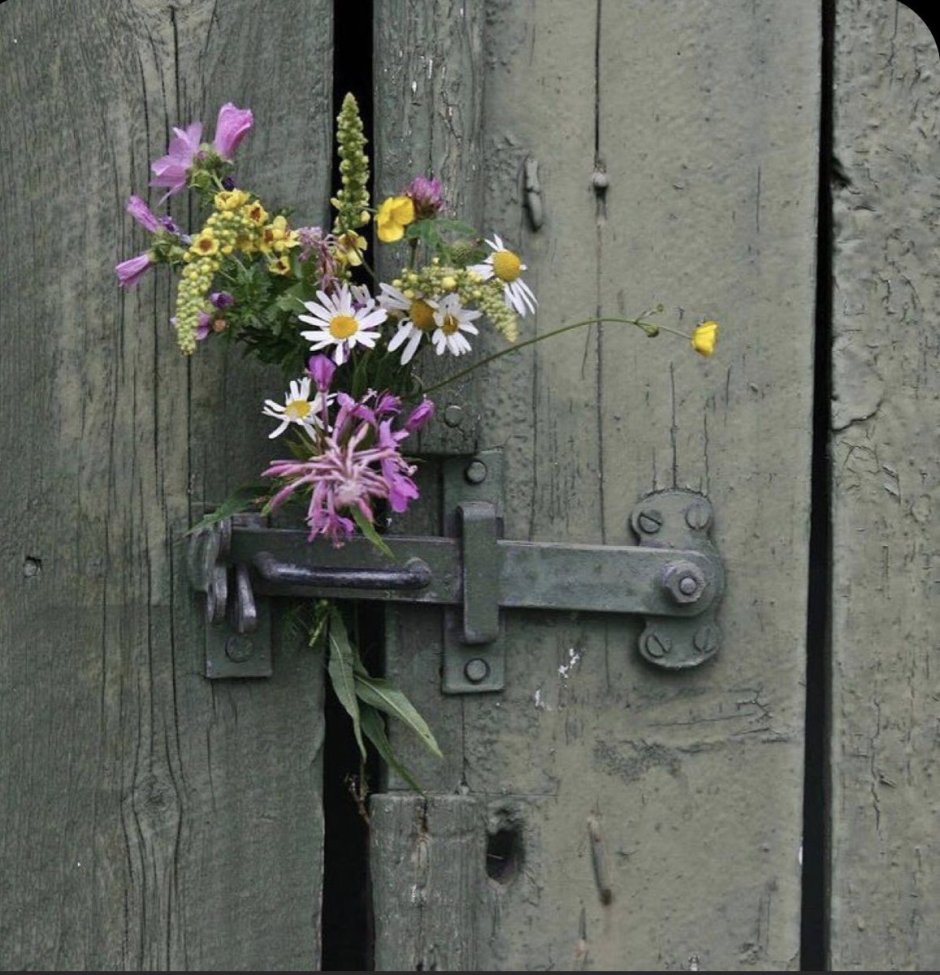 Старинная дверь в цветах