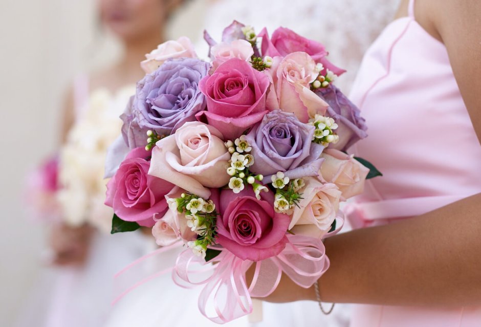 Букет невесты из французских роз летний