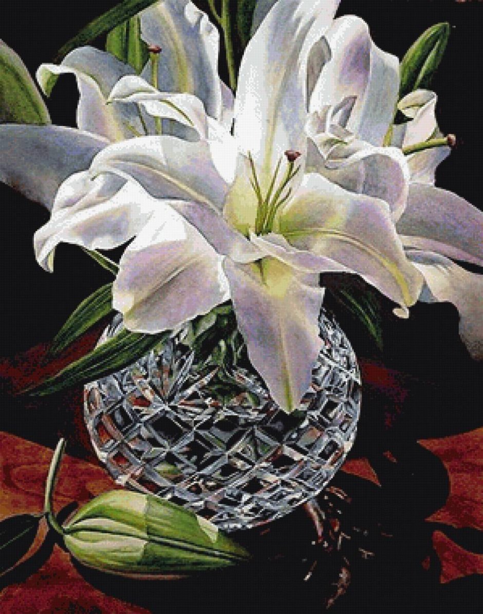 Белые лилии в вазе