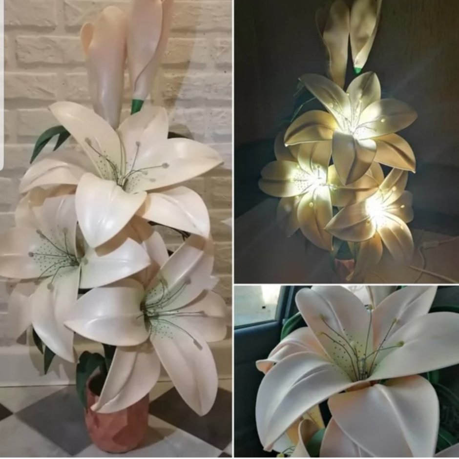 Лилии из изолона светильник