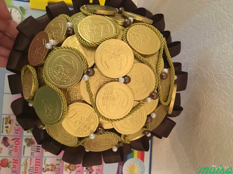 Букет из шоколадных монет