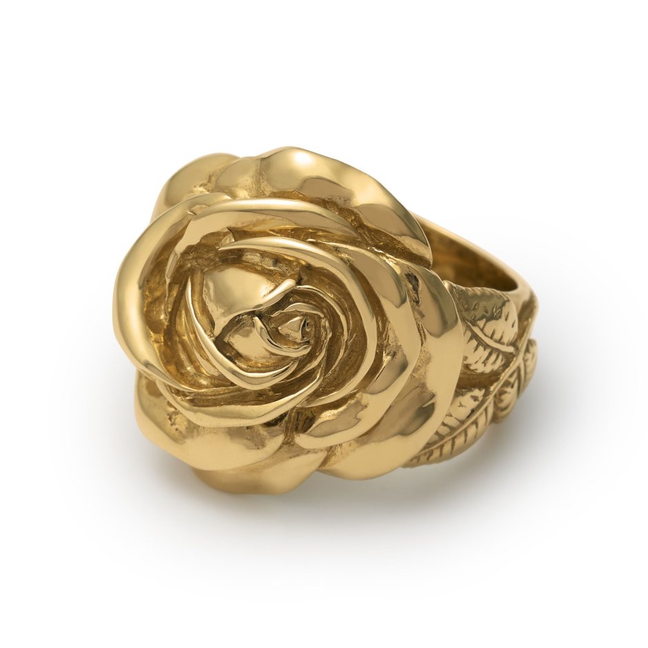 Кольцо роза золото