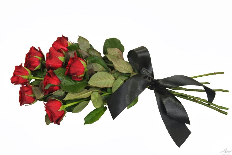 Розы с черной лентой