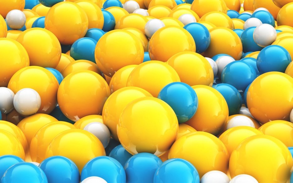 Воздушные шары на желтом фоне