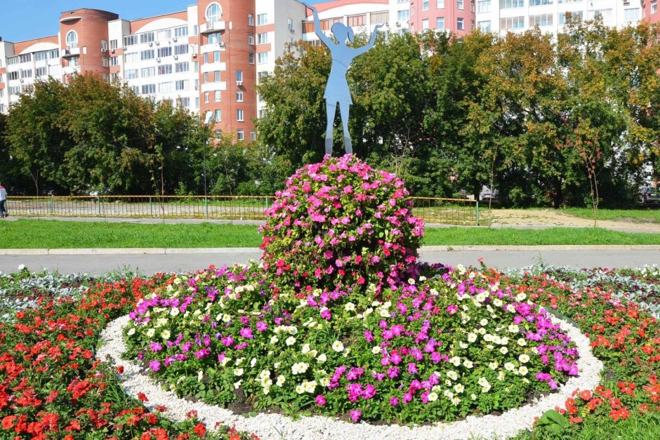 Красноярск площадь революции клумбы