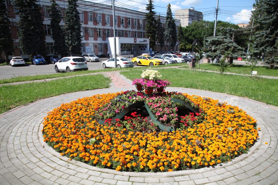 Парк Тренева цветочные клумбы Симферополь