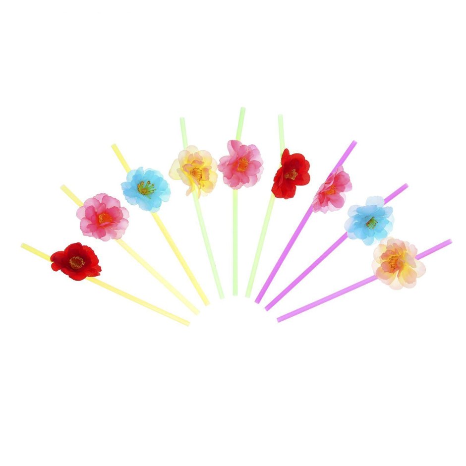 Цветы из соломинок для коктейля