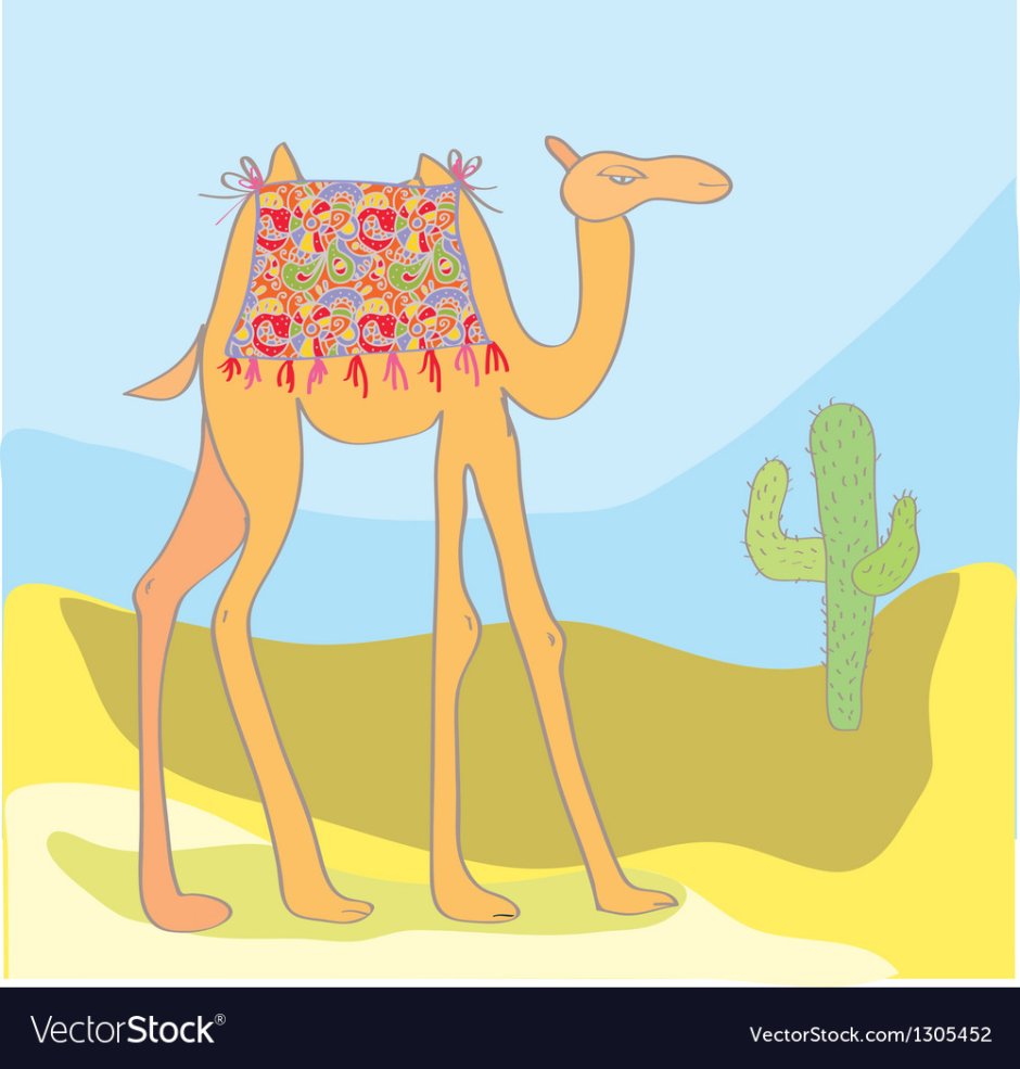 Верблюд в пустыне для детей
