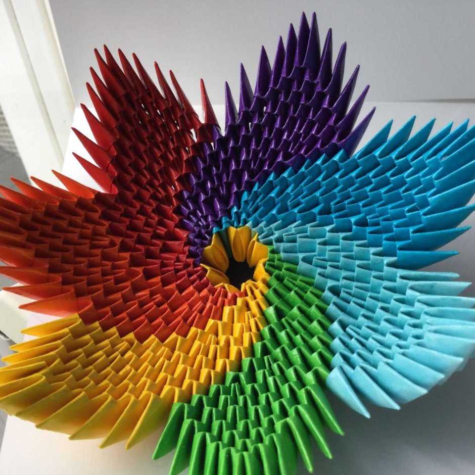 Модульное оригами подсолнух