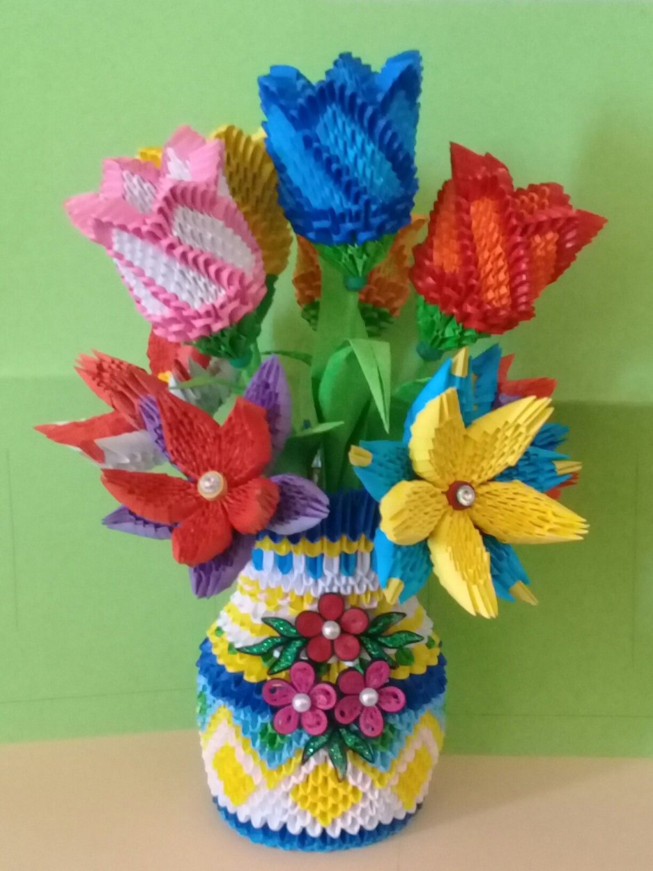 Модульное оригами ваза Лотос