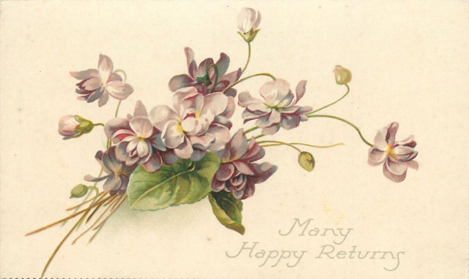 Мелкие цветочки на старинных открытках