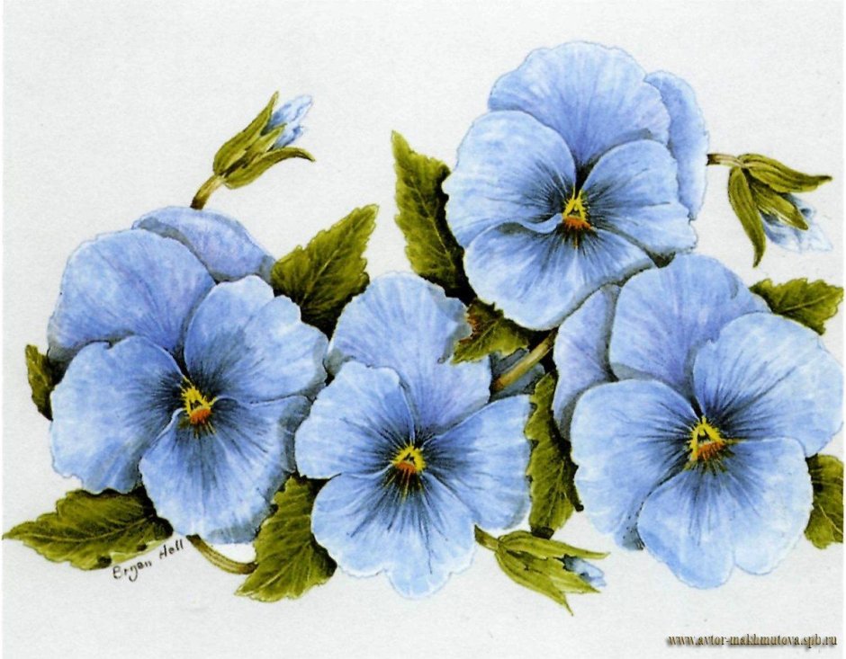 Синие цветы для декупажа