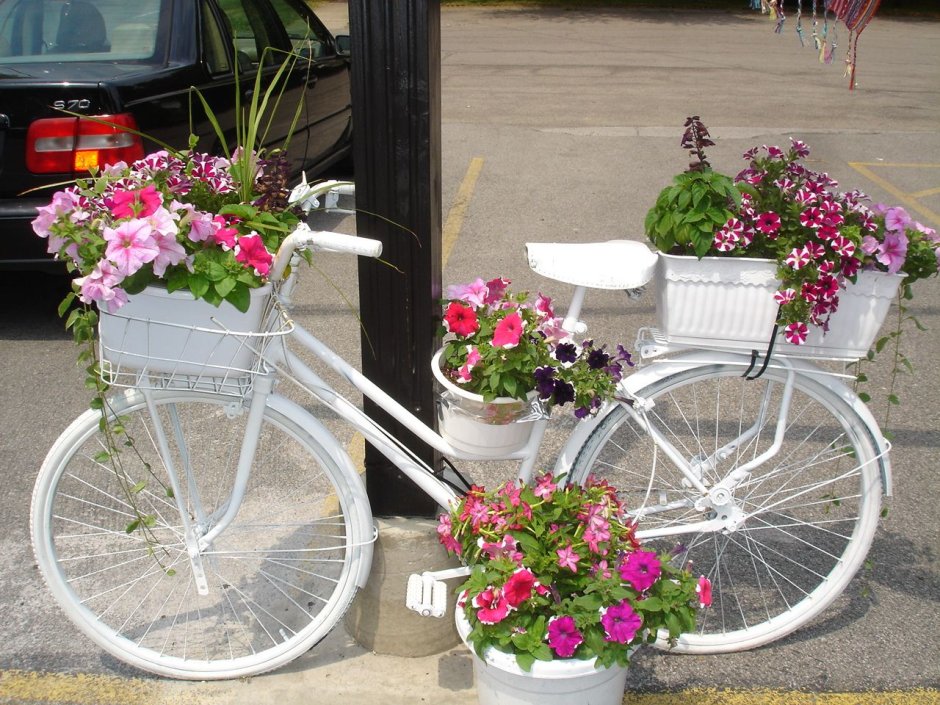 Велосипед цветник