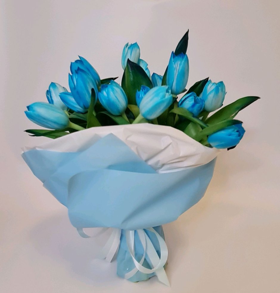 Синие тюльпаны букет