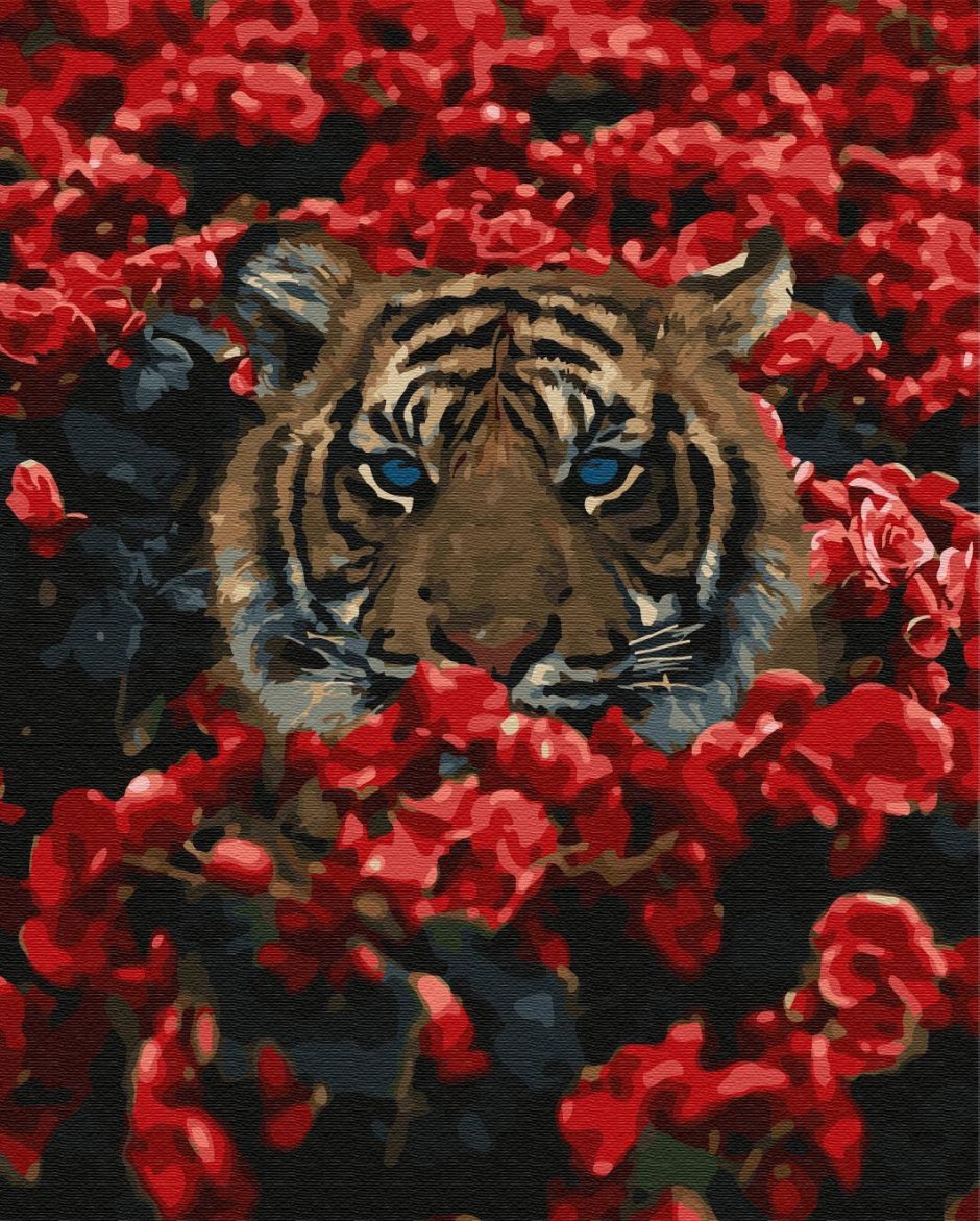 Тигр в цветах