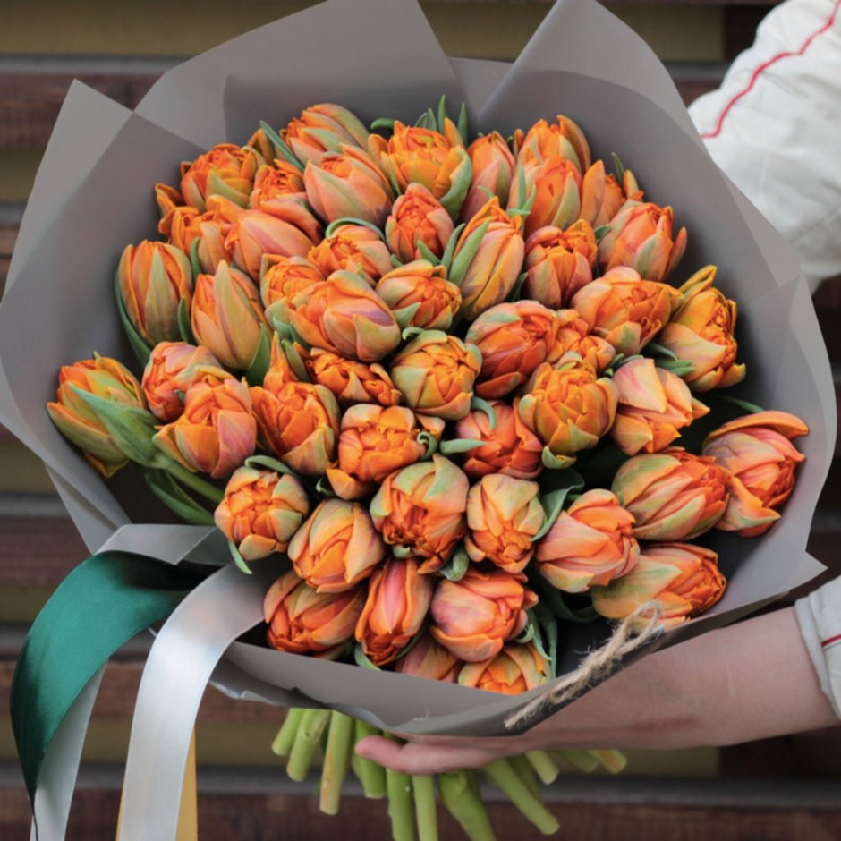 Оранжевые тюльпаны фото