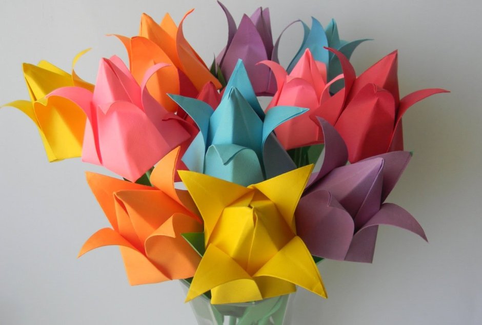 Поделка из бумаги тюльпан оригами