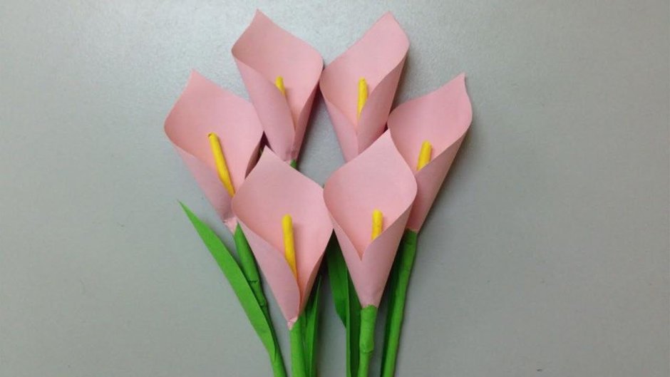 Букет цветов из цветной бумаги