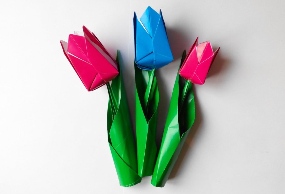Тюльпан оригами чашелистик