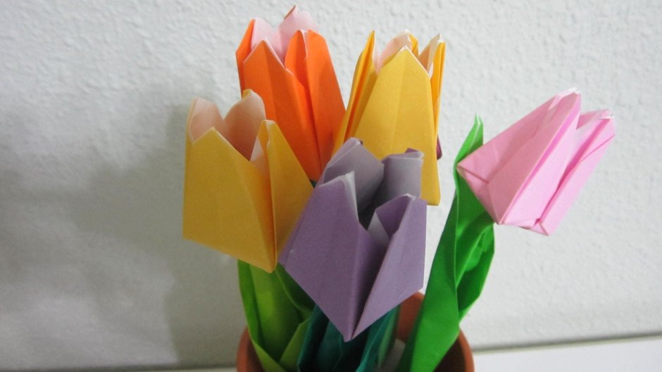 Букет тюльпанов оригами