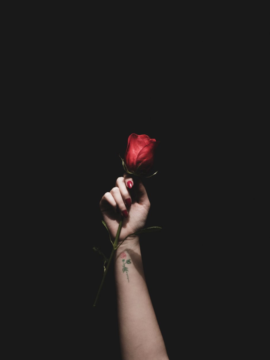 Девочка с розой в руках