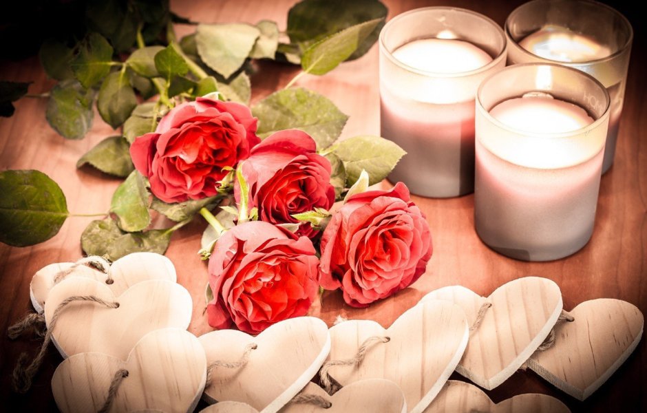Романтика свечи цветы