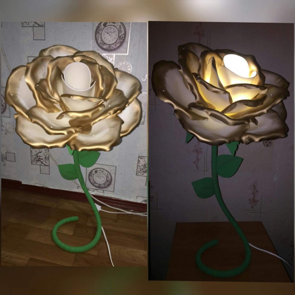 Роза из изолона светильник на плафоне
