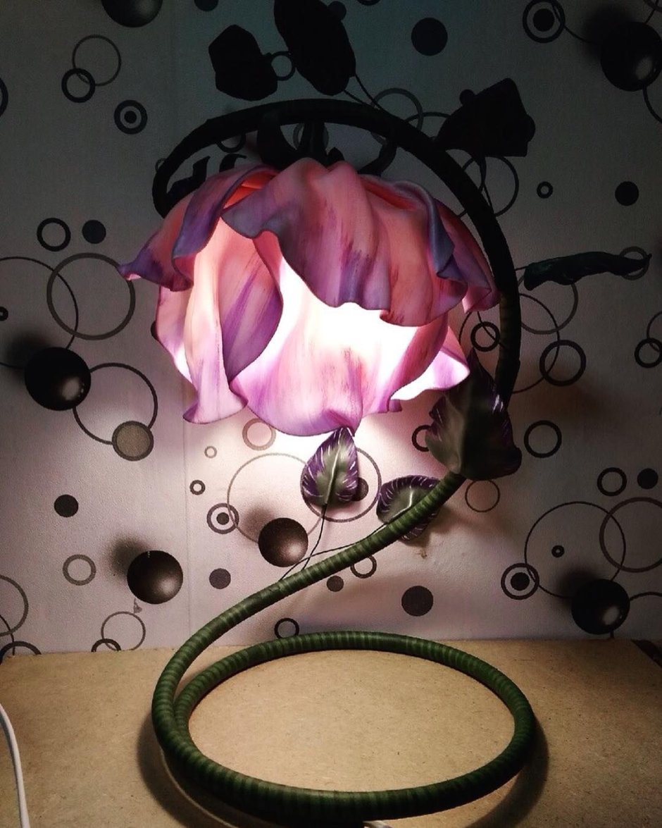 Роза светильник из фоамирана