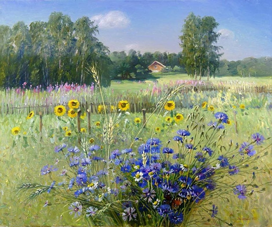 Марина Захарова художница полевые цветы