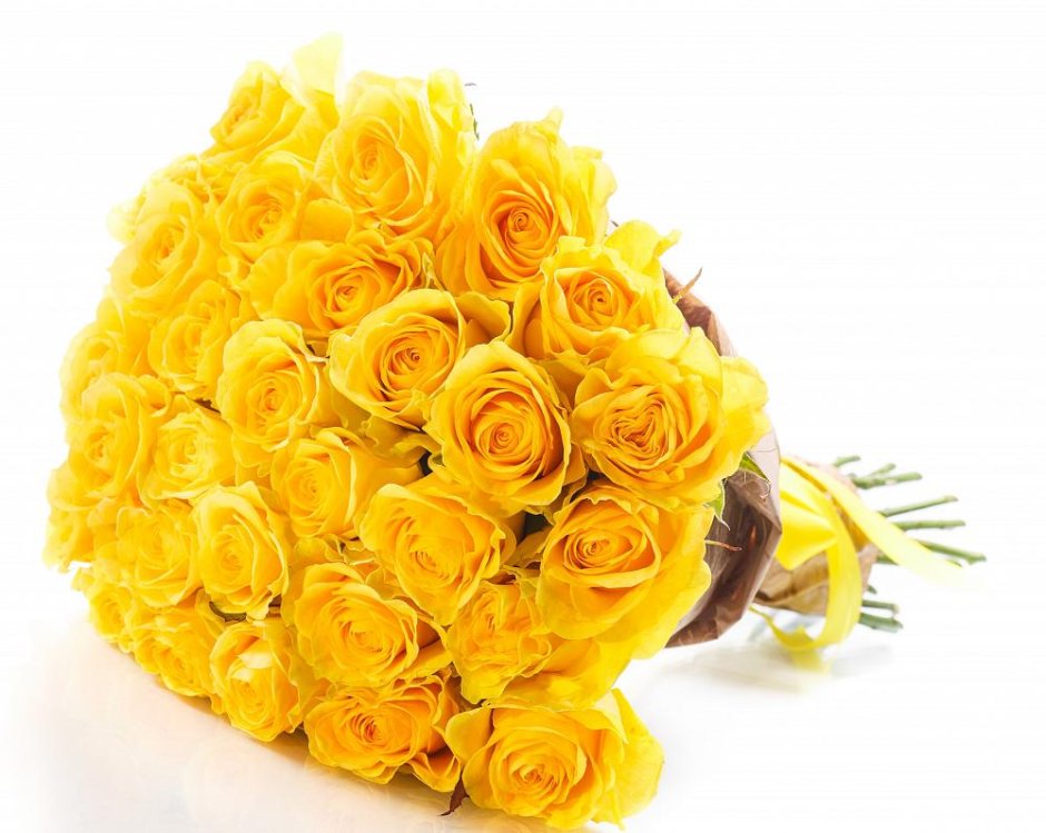 Красивый букет желтых роз