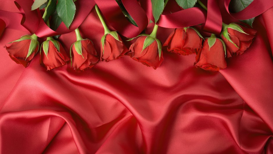 Ткань с красными розами